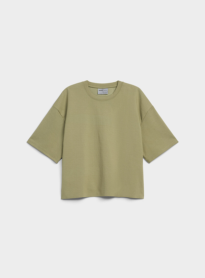 Djab Baby Blue Cropped solid T-shirt <b>Oversized fit</b> for men