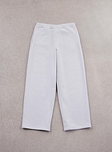 Djab Grey Wide-leg fleece pant DJAB 101 <b>Relaxed fit</b> for men