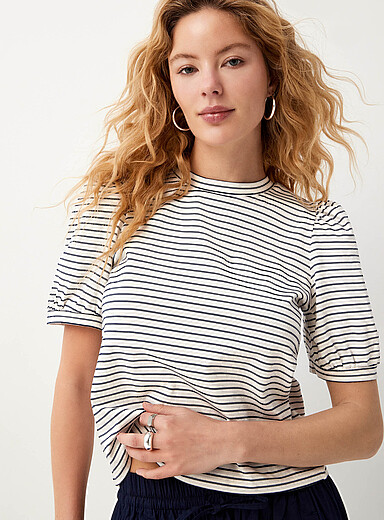 Le t-shirt manches bouffantes coton bio