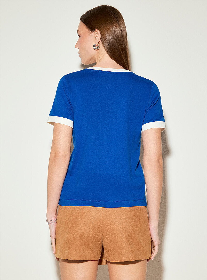 Ic&ocirc;ne Green Parisian borough piped T-shirt for women