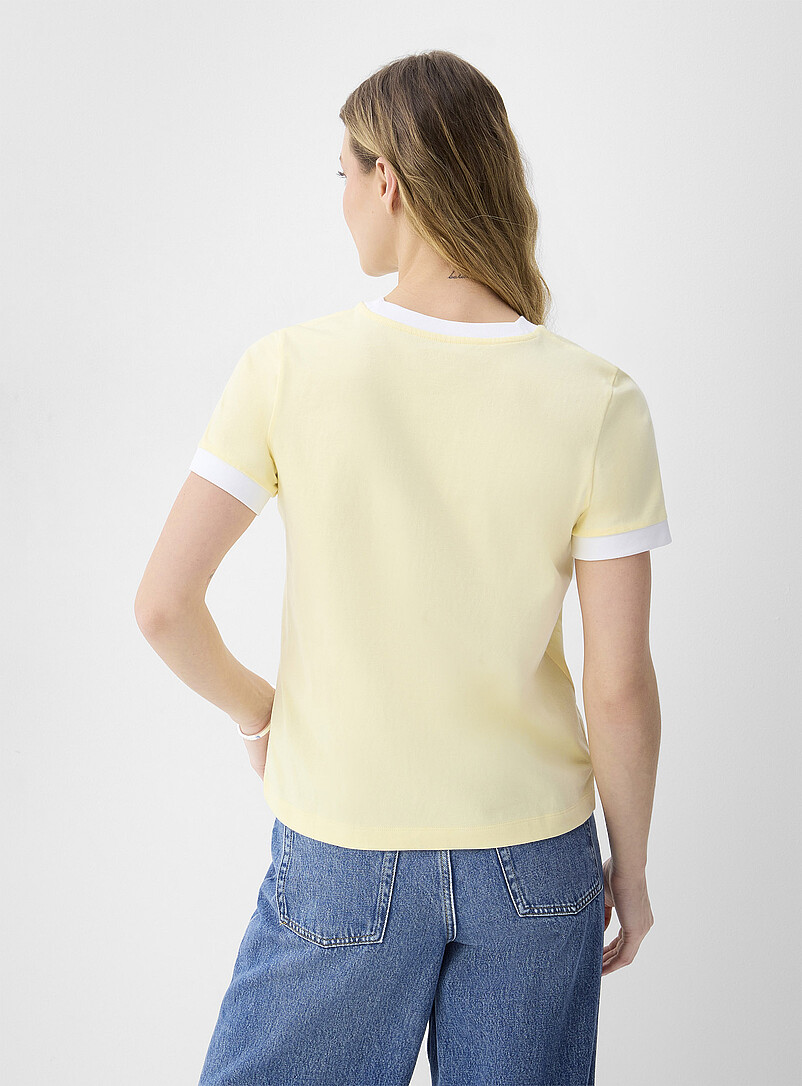 Ic&ocirc;ne: Le t-shirt passepoil&eacute; quartier parisien Vert pour femme