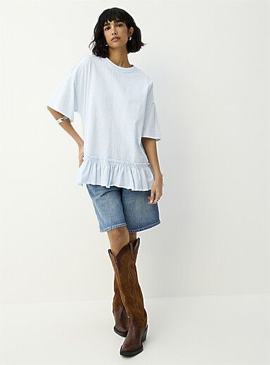 Ruffled oversized T-shirt
