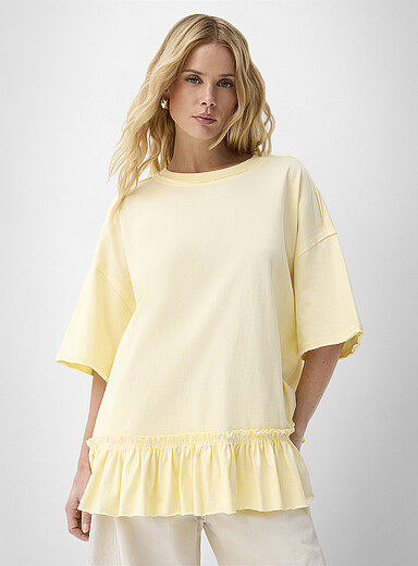 Ruffled oversized T-shirt