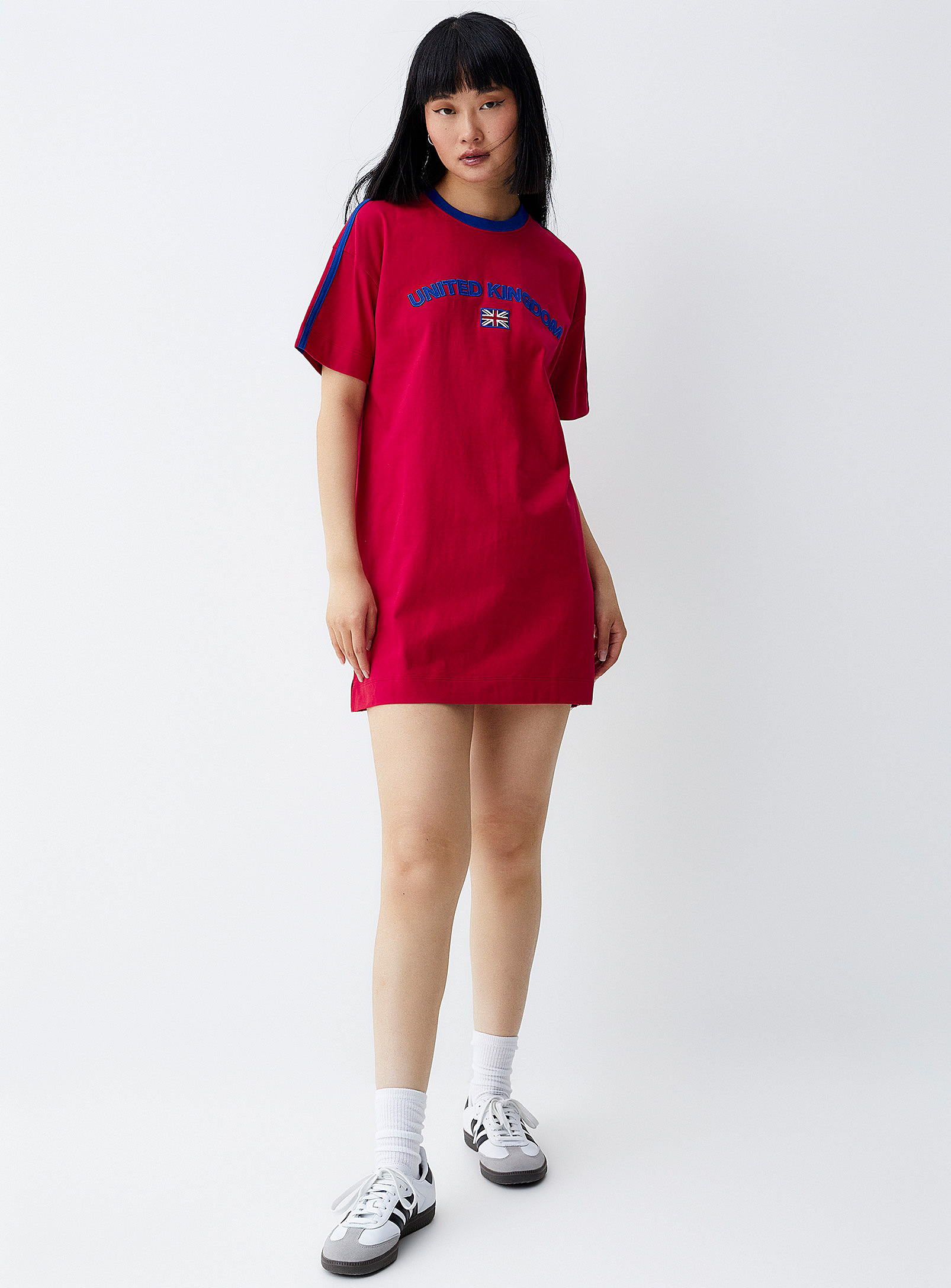 Twik Straight-fit Crew-neck T-shirt Dress In Patterned Red
