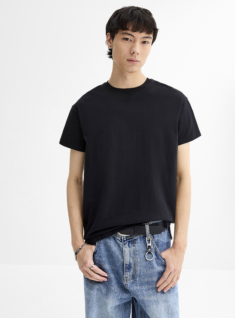 Crew-Neck Straight T-Shirt Djab 101 Longline Fit