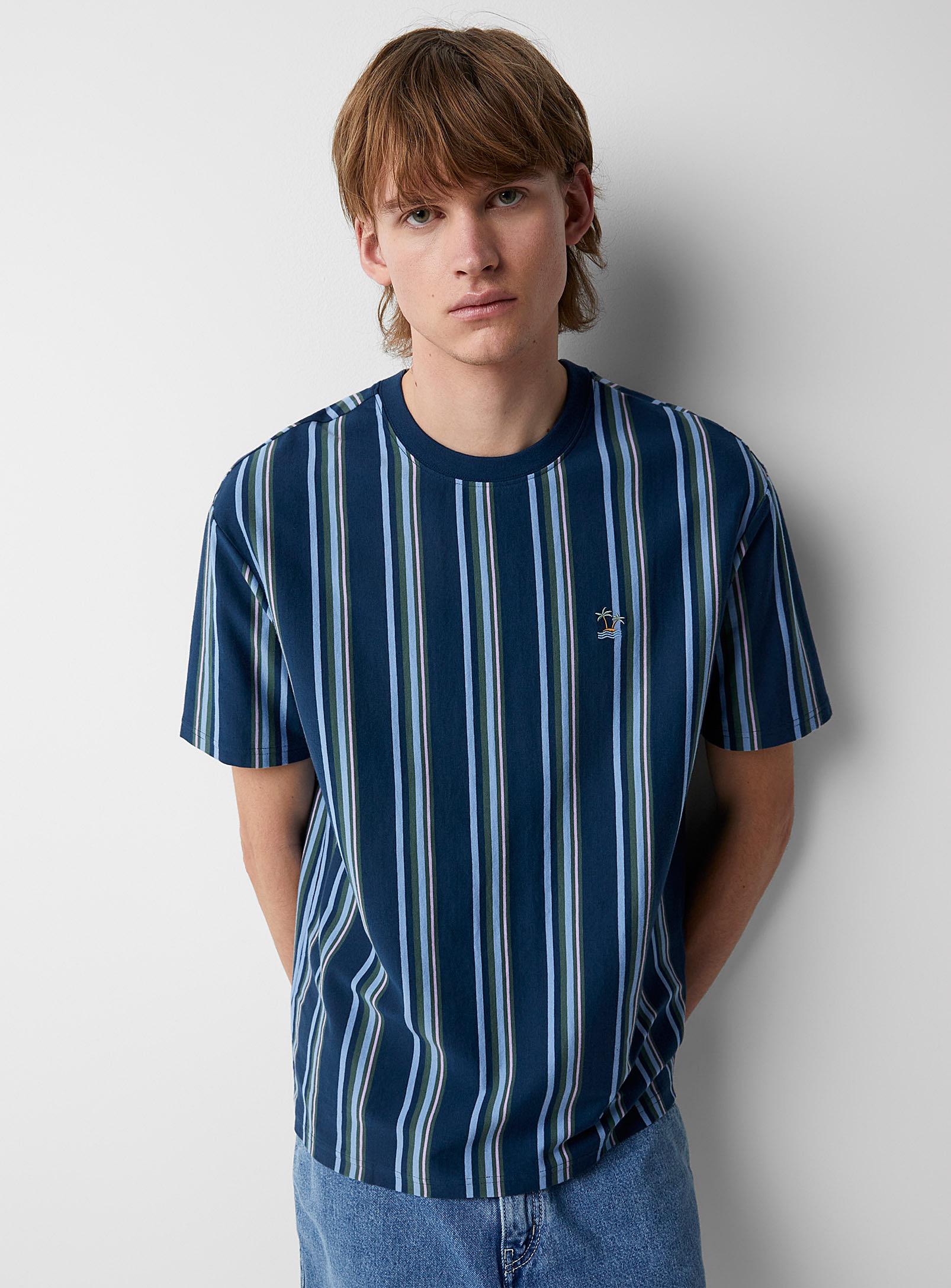 Djab Small Embroidery Striped T-shirt In Assorted