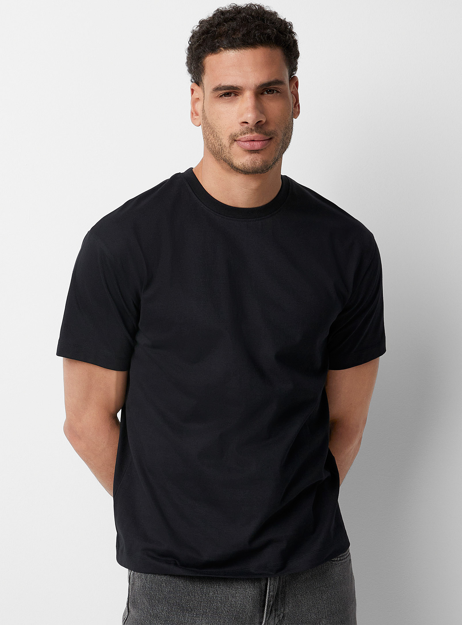 Le 31 Solid Organic Cotton T-shirt Comfort Fit In Black