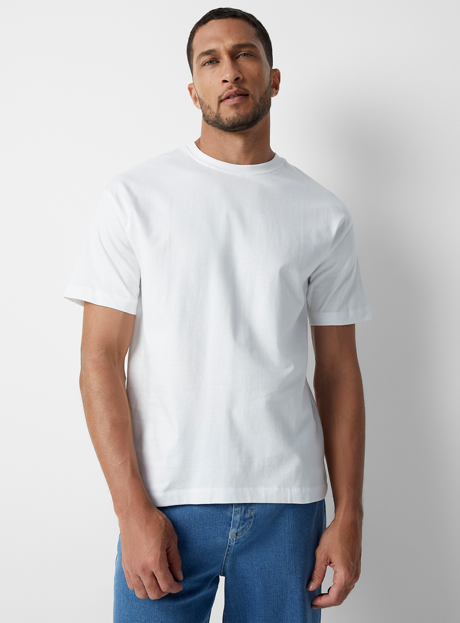 Le 31 Solid Organic Cotton T-shirt Comfort Fit In White