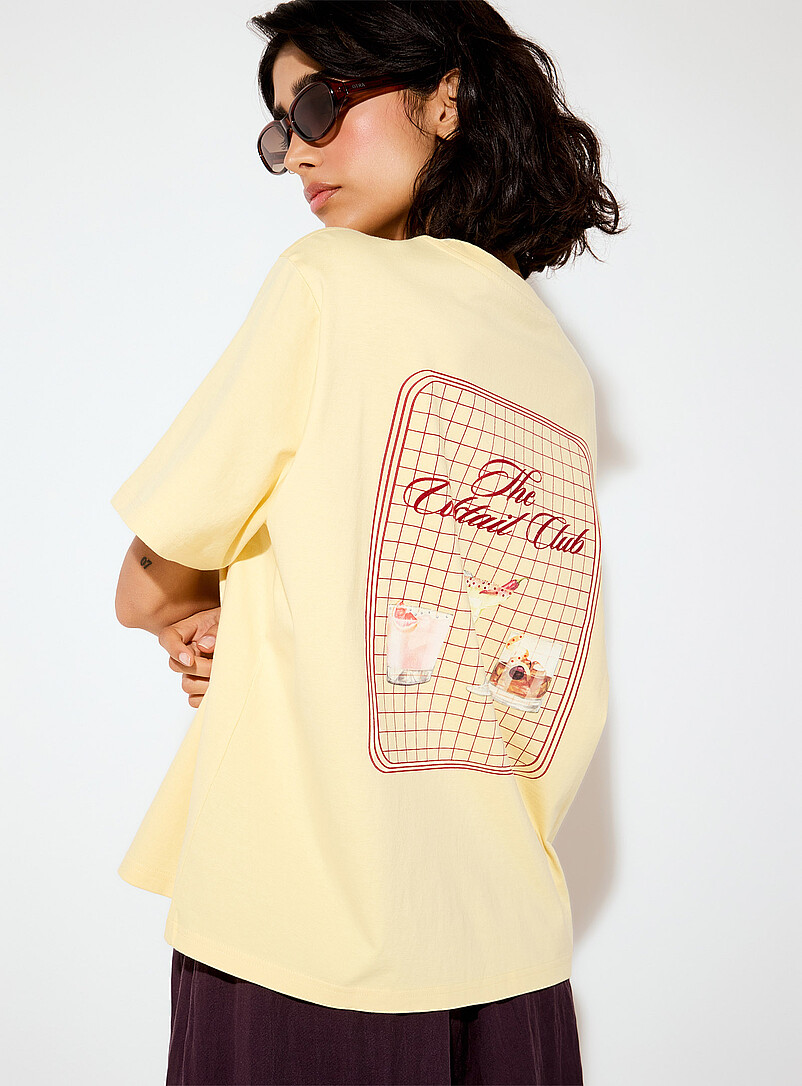 Decorated Print Loose Boxy-Fit T-Shirt