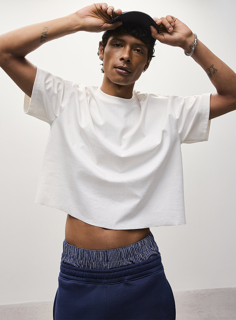 Cropped solid T-shirt Oversized fit product image (primary)