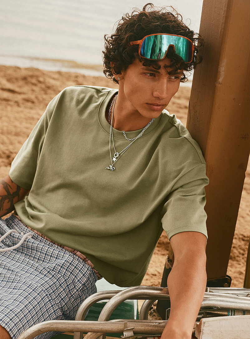 Cropped Solid T-Shirt Oversized Fit