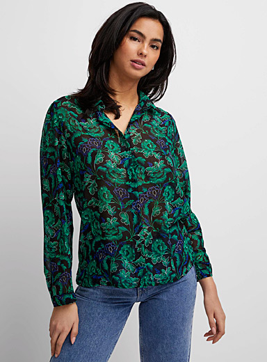 Sheer chiffon printed blouse | Icône | | Simons