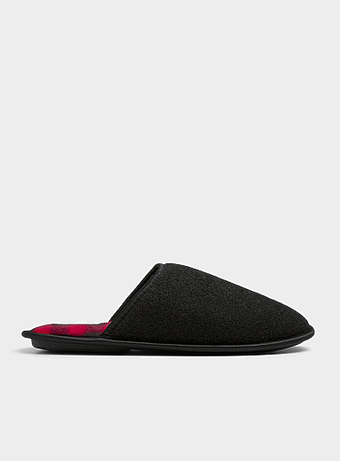 Simons Black Felted mule slippers Men for men