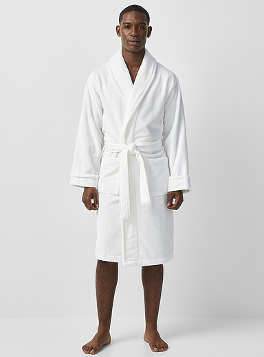 Le 31: La robe de chambre velours moir&eacute; Blanc pour homme