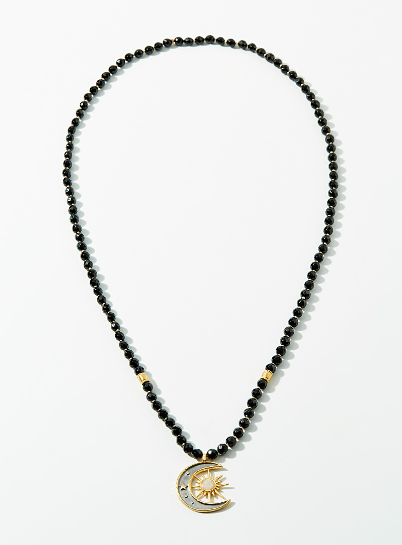 Satya: Le grand collier noir astral Noir pour femme