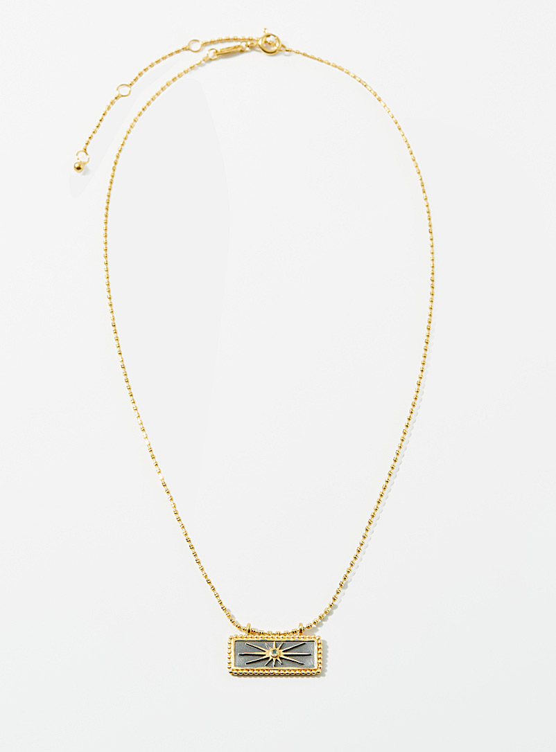 Satya Patterned Yellow Large golden star chain for women