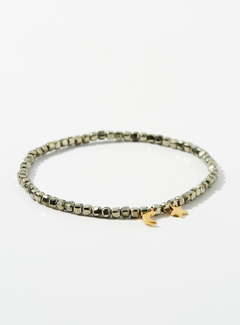 Satya Patterned Yellow Luminous star grey bracelet for women