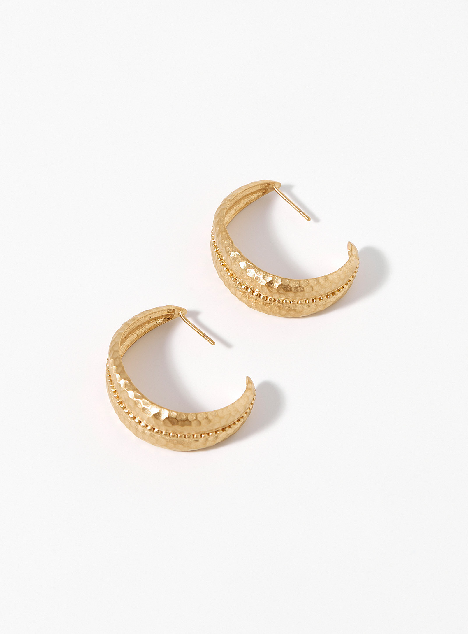 Satya - Women's Hammered open hoop earrings