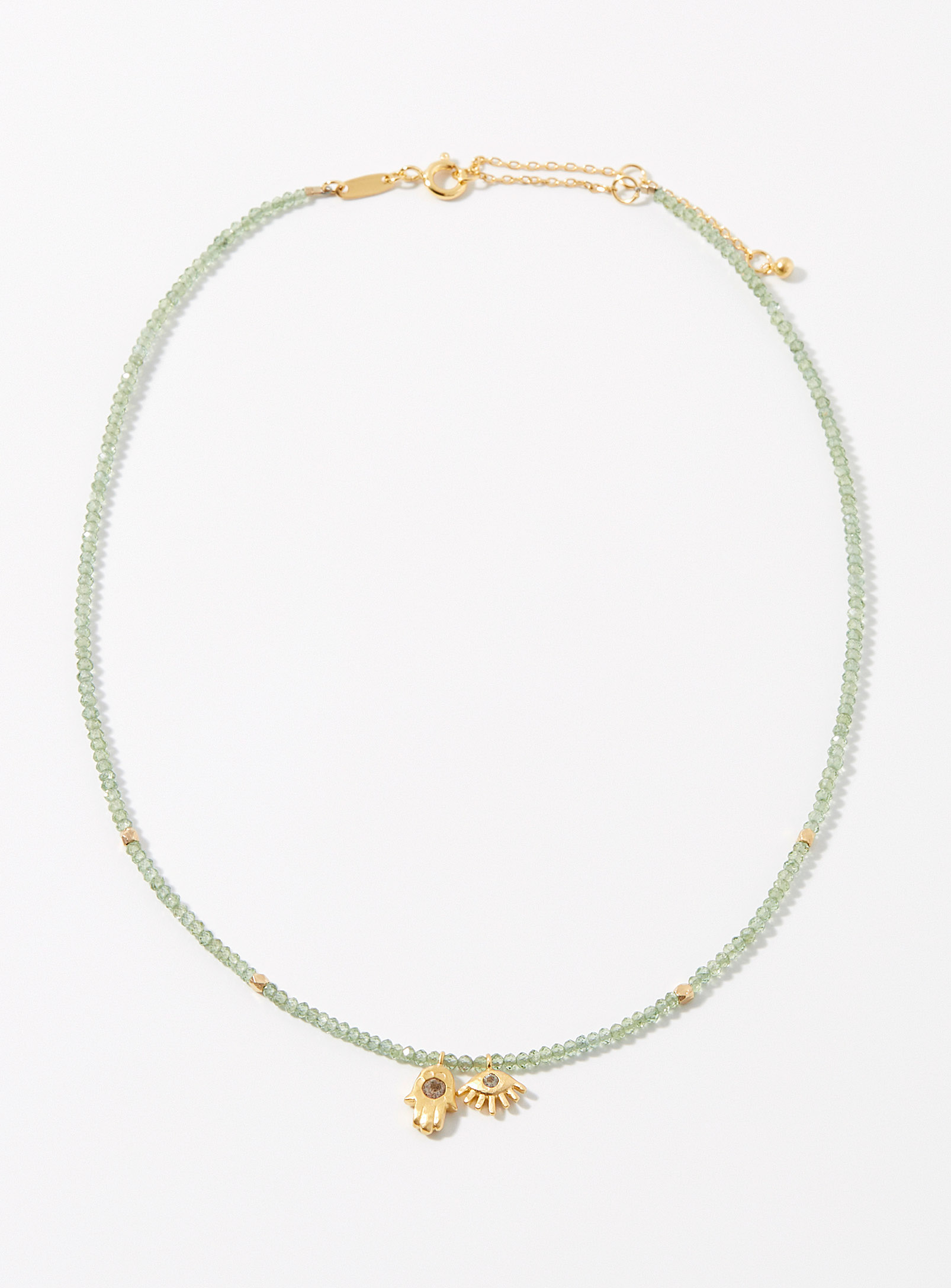 Satya - Women's Hamsa and evil eye quartz necklace