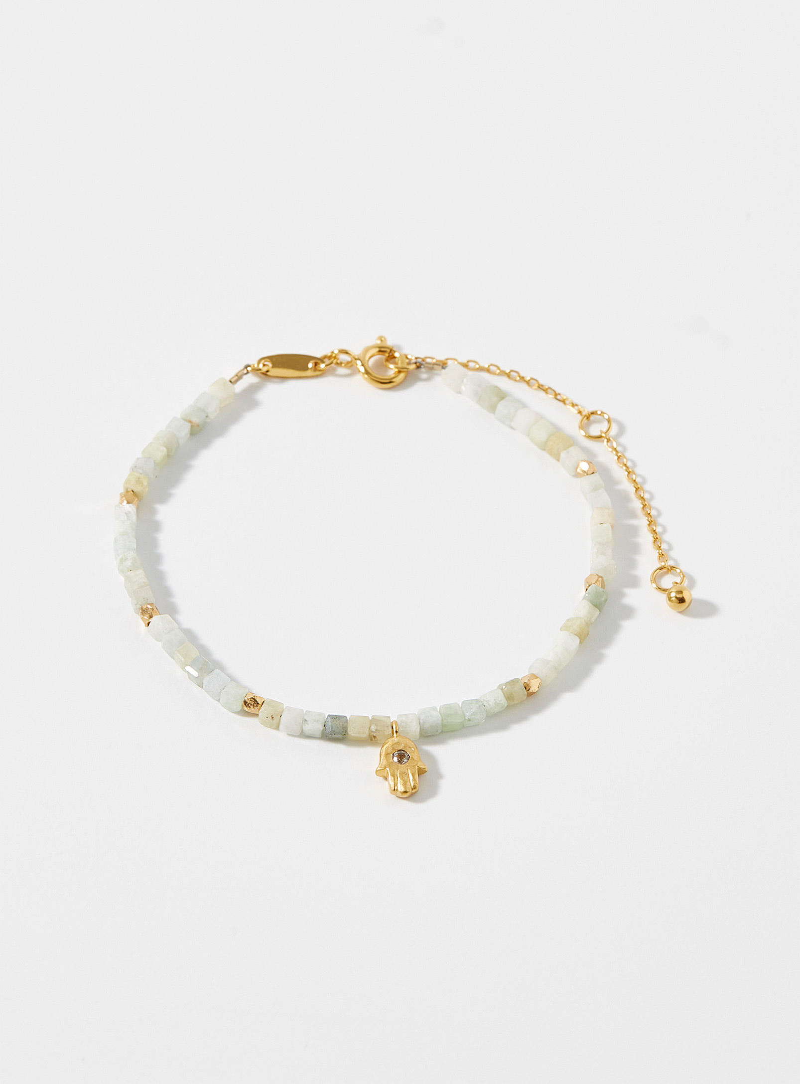 Satya - Women's Hamsa aquamarine bracelet