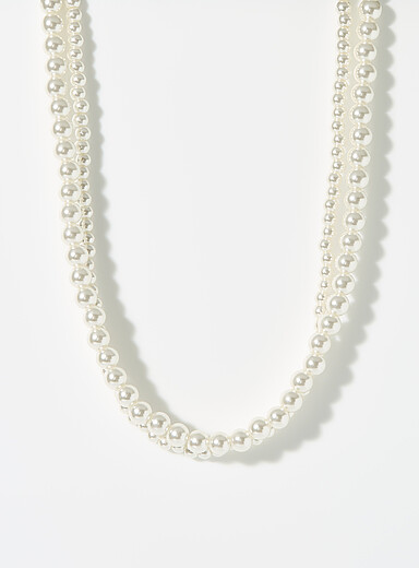 Le collier deux rangs perles vari&eacute;es