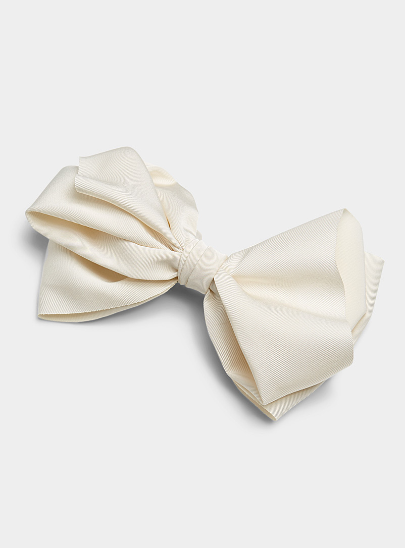 Simons Ivory White Oversized bow barrette for women