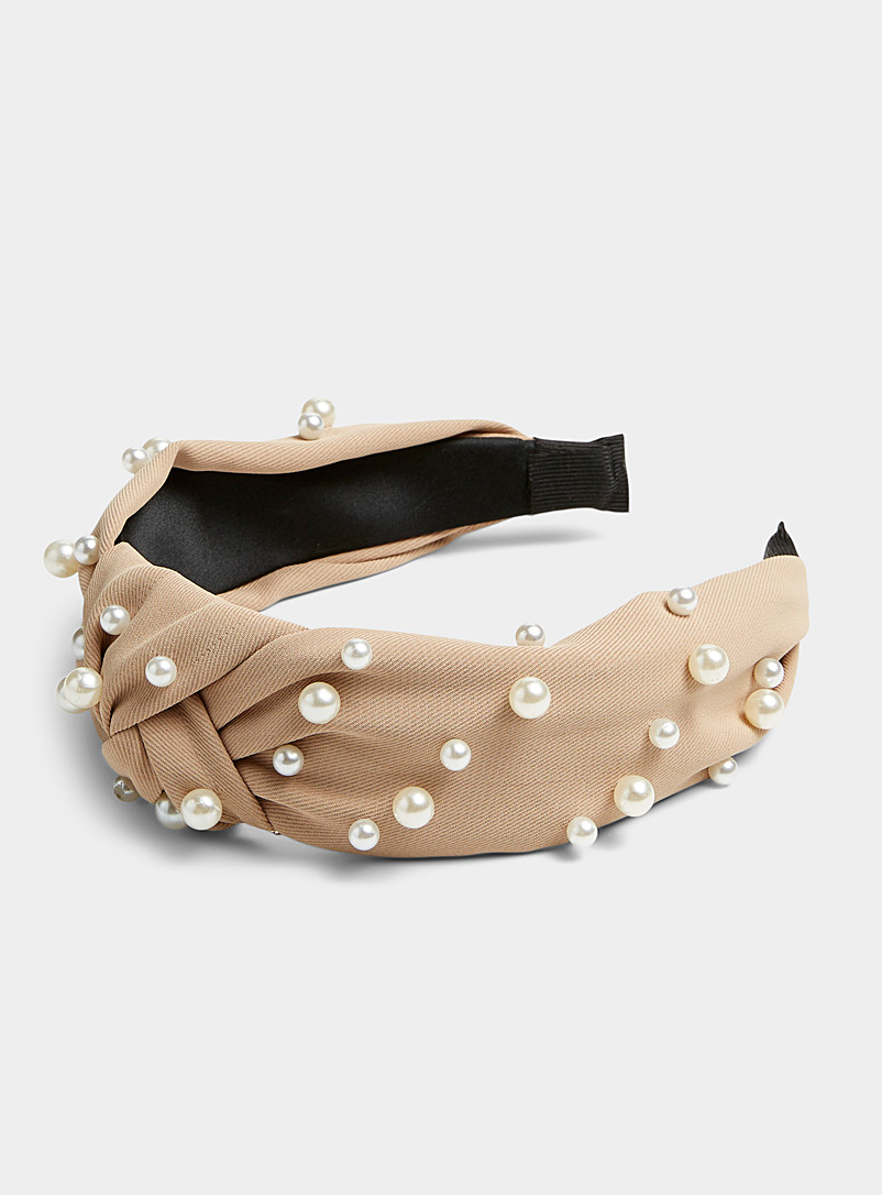 Simons Sand Pearly knot headband for women