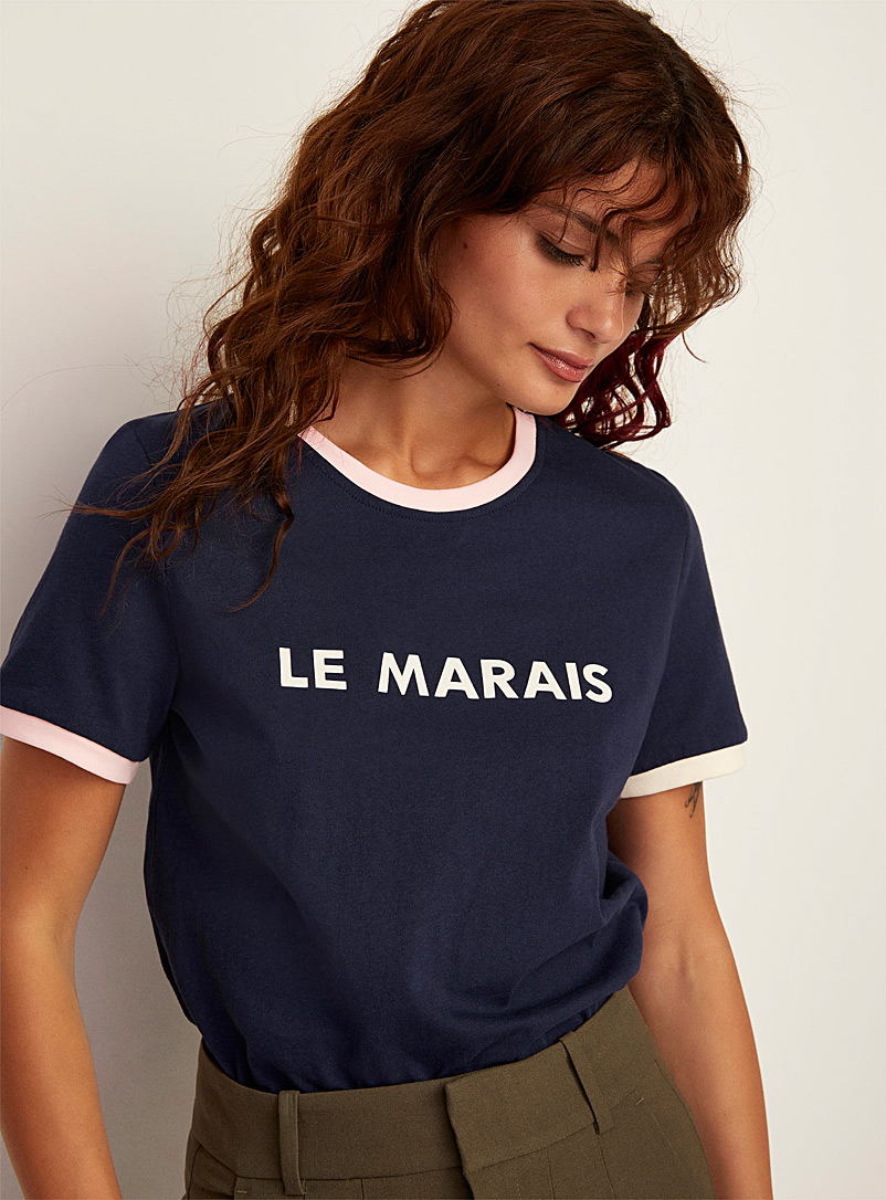 Icône: Le t-shirt quartier de Paris Bleu marine - Bleu nuit pour femme