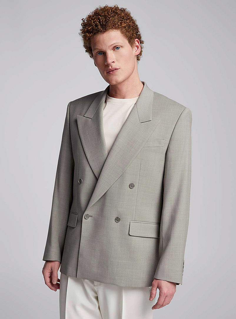 Filippa K Green Double-breasted chambray jacket for men