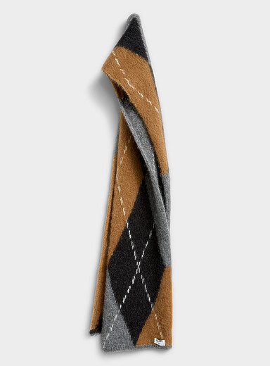 Alpaca wool blend argyle scarf
