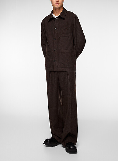 Filippa K Brown Taylor patch pockets flannel jacket for men