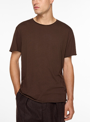 Filippa K: Le t-shirt finition roulott&eacute;e Brun pour homme