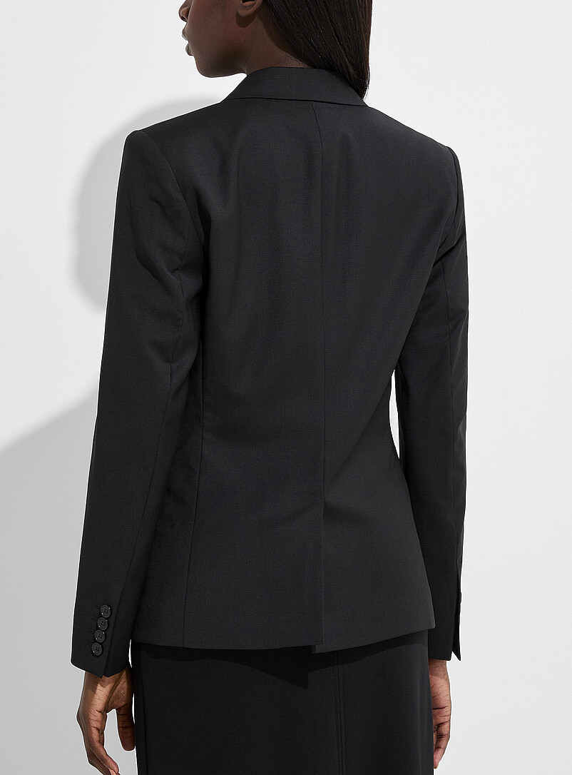 Filippa K Black Sasha stretch cool wool fitted blazer for women