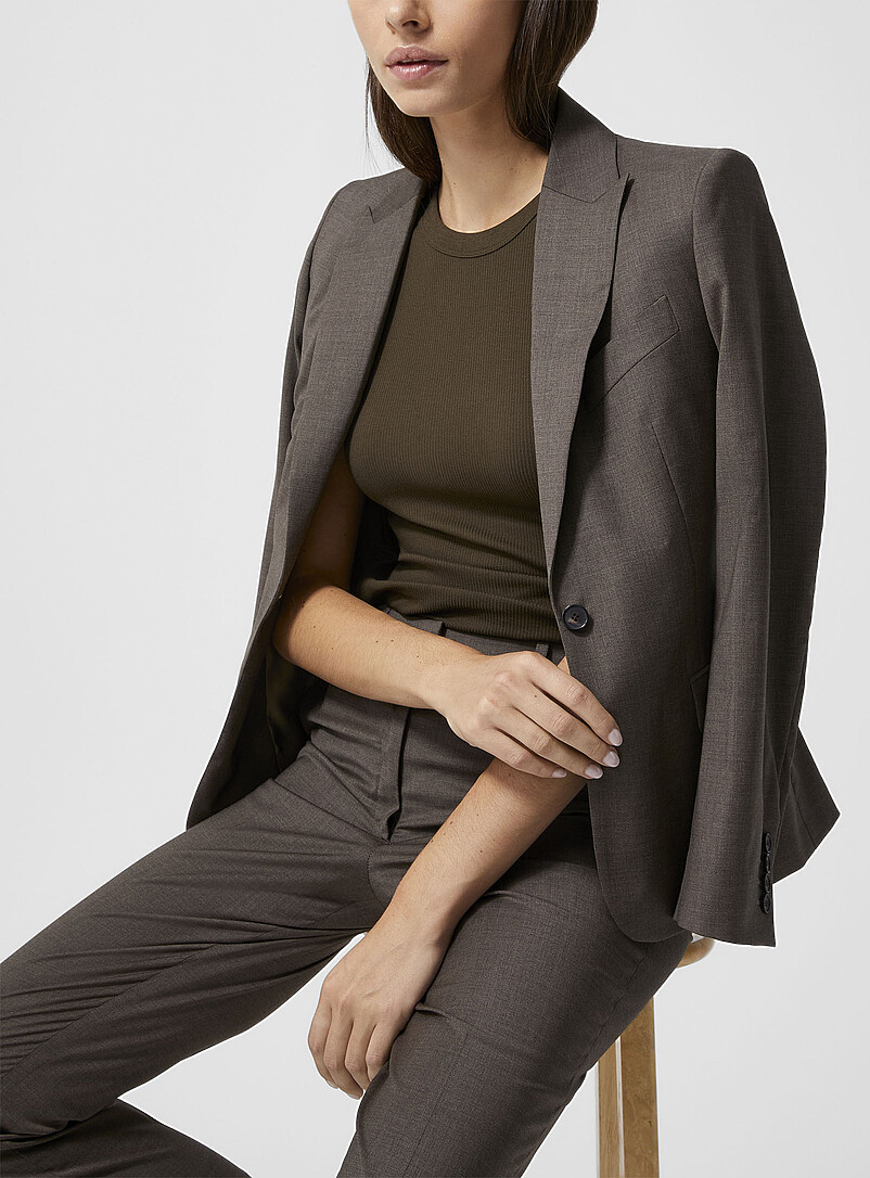 Filippa K Black Sasha stretch cool wool fitted blazer for women