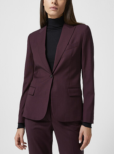 Filippa K: Le veston cintr&eacute; laine froide extensible Sasha Bourgogne pour femme