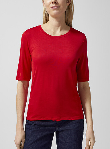 Filippa K Burgundy Elena flowy jersey T-shirt for women