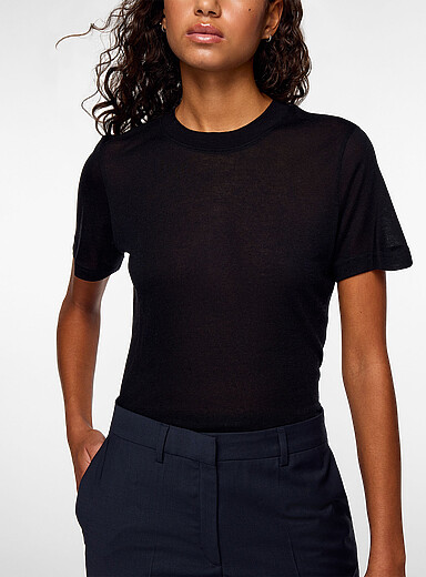 Filippa K Black Lyocell-cashmere blend jersey T-shirt for women