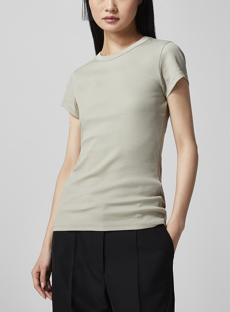 Finely Ribbed Jersey T-Shirt
