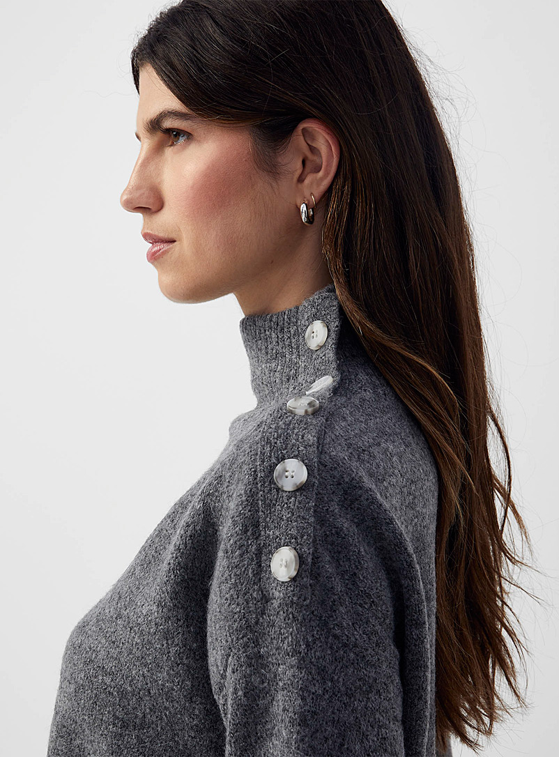 Buttoned-shoulder mock neck sweater | Lyla + Luxe | Shop Women's ...