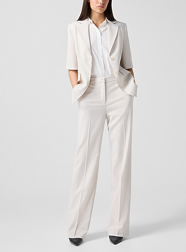 Judith & Charles Off White Arno virgin wool pant for women