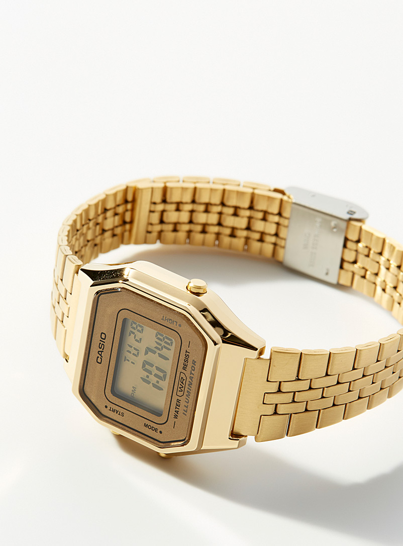 Casio: La petite montre numérique Vintage dorée Jaune or pour homme