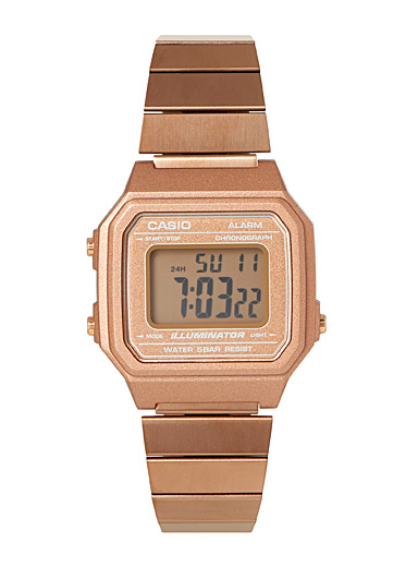 Retro rose gold digital watch | Casio | Shop Women's Watches Online ...