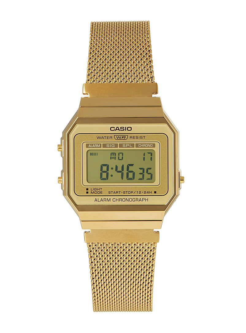 gold digital watch