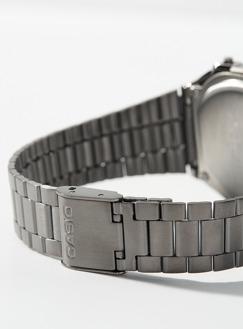 Black-dial silver vintage digital watch product image 2
