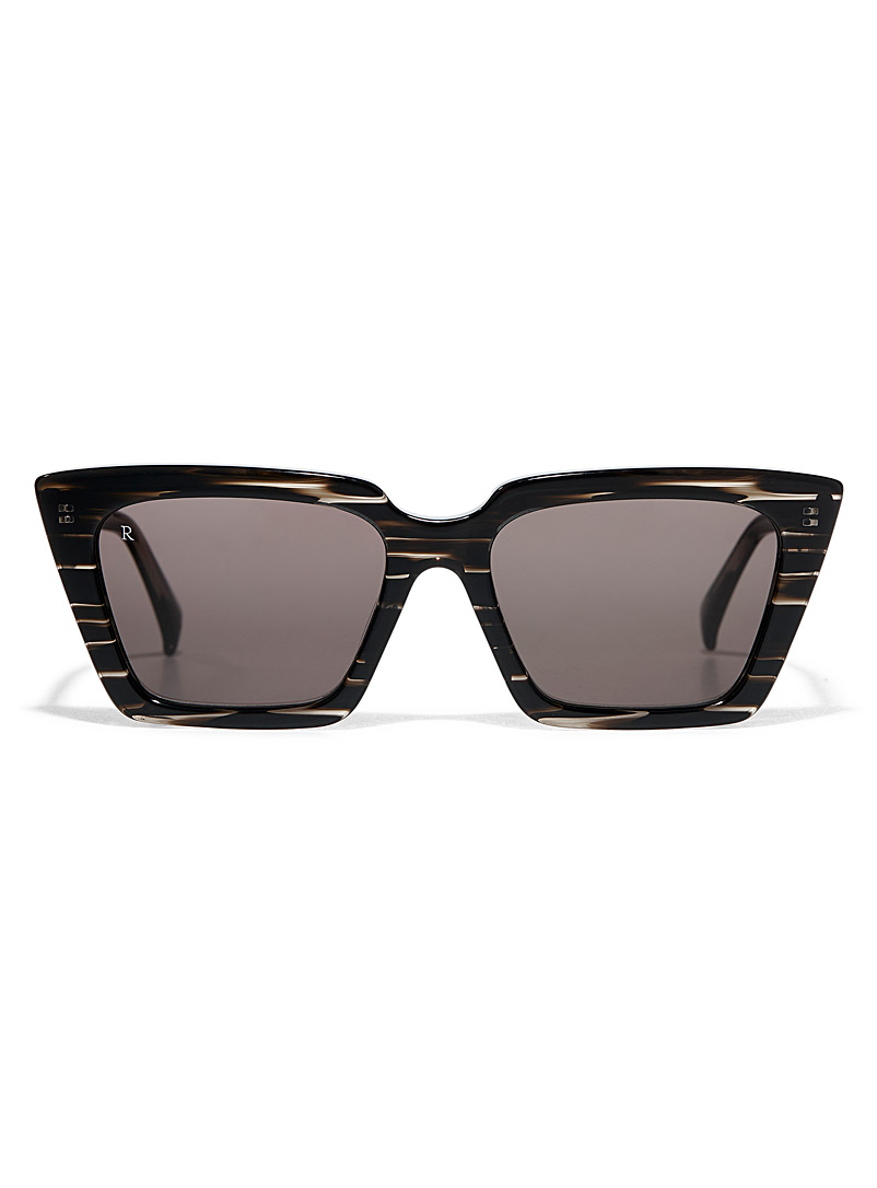 Raen Patterned Black Keera rectangular sunglasses for women