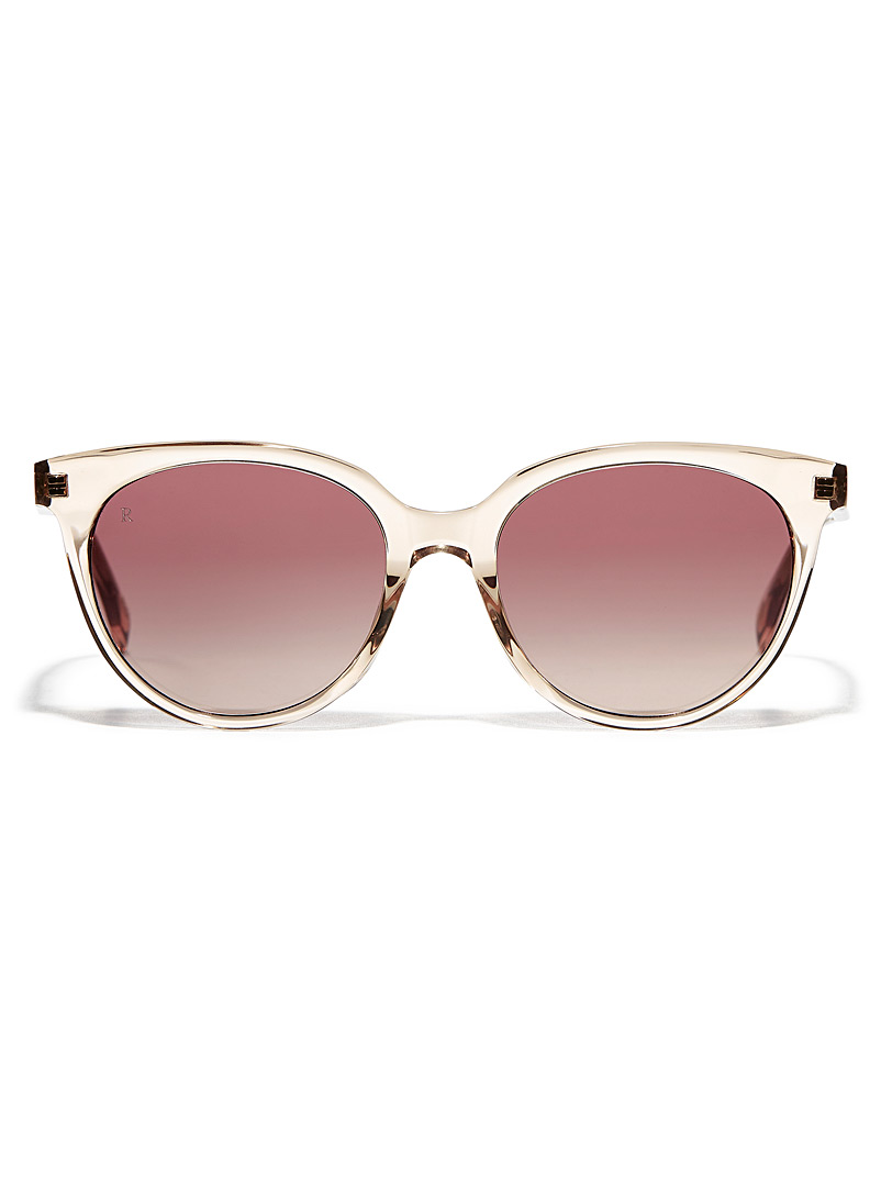 Raen Cream Beige Lily round sunglasses for women