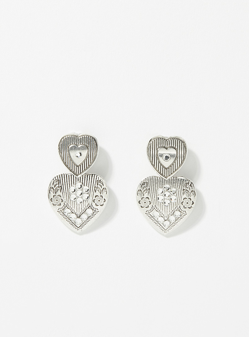 Gas Bijoux Silver Silver heart earrings for women