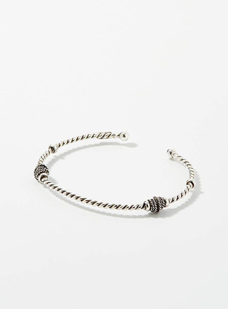 Gas Bijoux Silver Twisted bangle bracelet for women