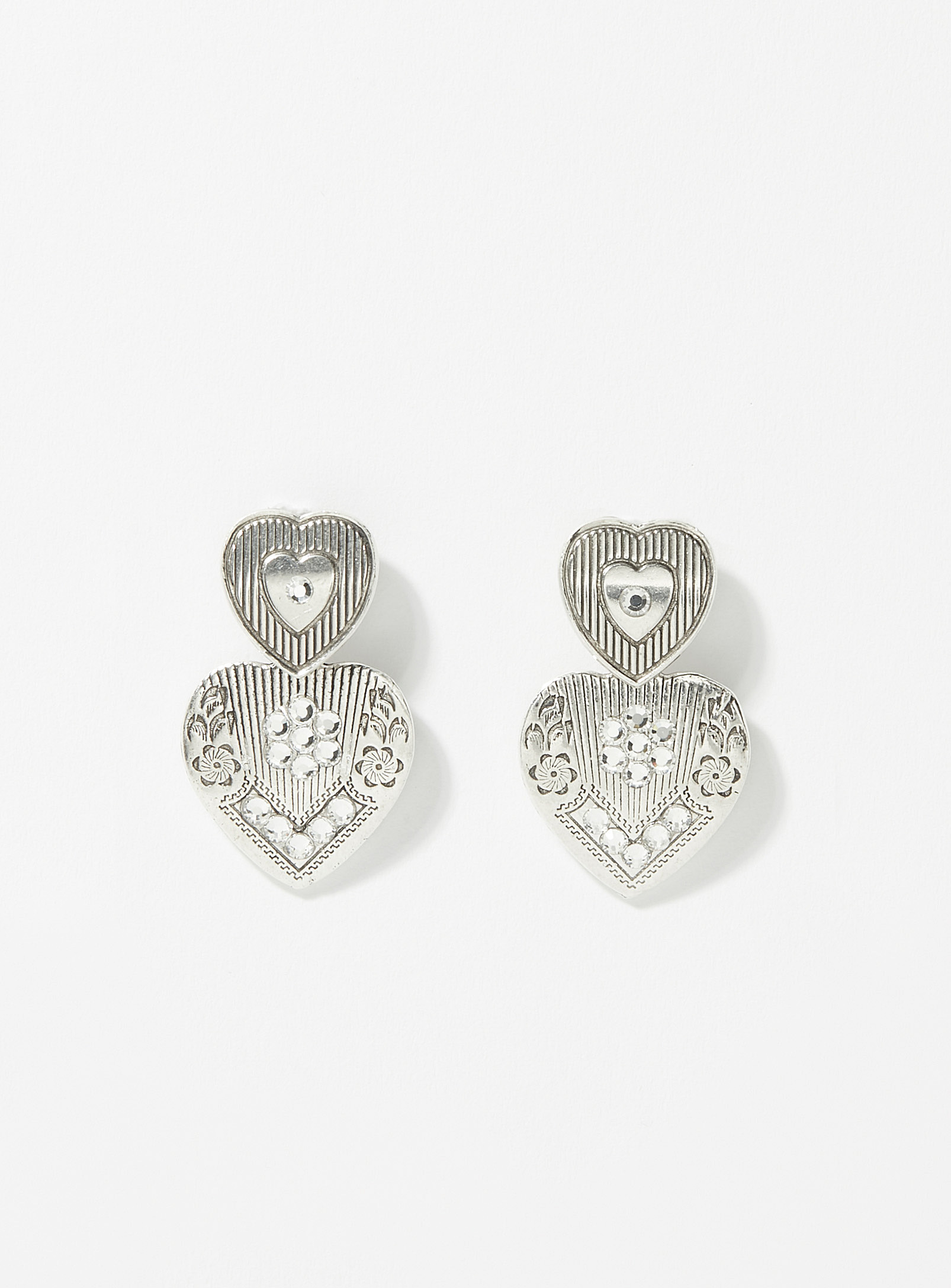 Gas Bijoux - Women's Silver heart earrings