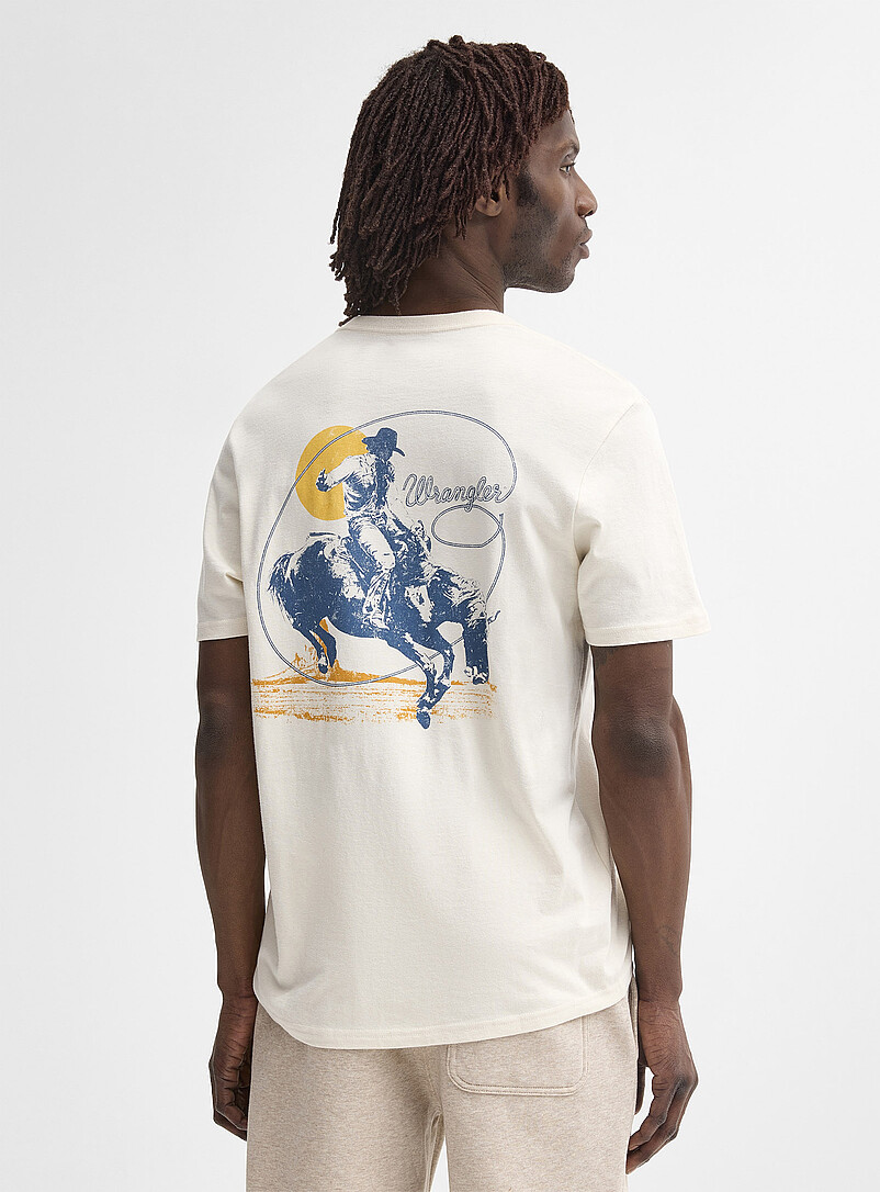 Wrangler Bianco Cotton Men T-Shirt